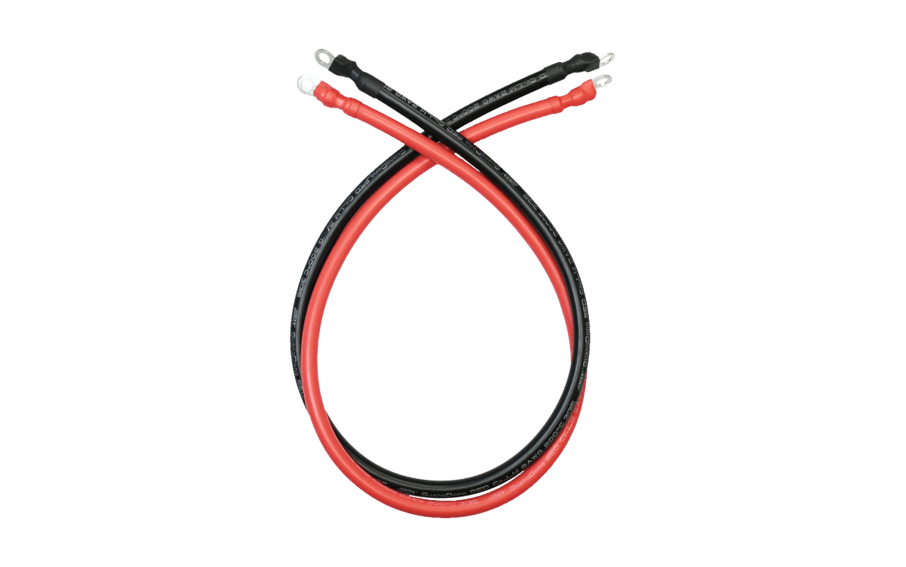 4AWG (Black and Red) 21 inches Ring to Ring Terminal Cable