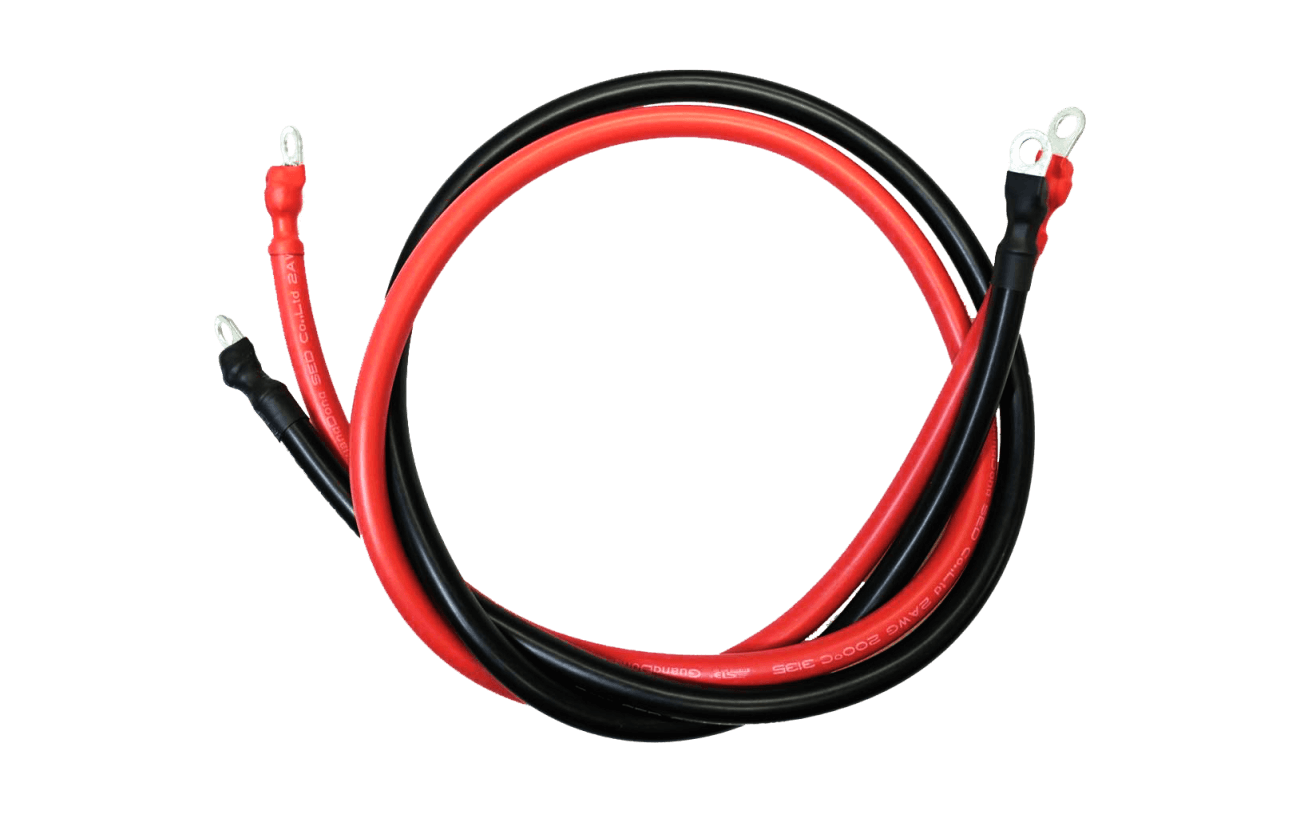 4AWG (Black and Red) 3FT Ring to Ring Terminal Cable