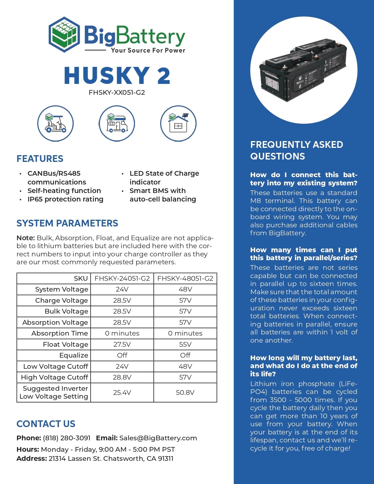 48V 2X HUSKY 2 KIT – 6K LUXPower Inverter