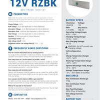 12V Van / RV RZBK System - AIMS 2kW | 138Ah | 1.76kWh | Lithium Battery Pack｜LIFEPO4 Power Block | 3-8 Weeks Ship Time